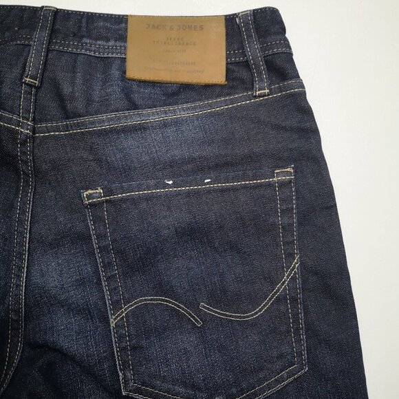 Jack & Jones Regular Fit Men's Size 29/32 Clark Dark Wash Button Fly Jeans - Picture 8 of 15